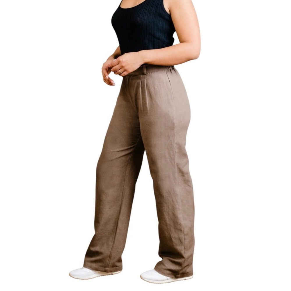 NWT Able Linen‎ Claire Linen Pant Pants Driftwood Brown Women’s Size 10
